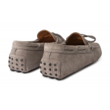 Viola Milano - Gommino Suede Loafer - Grey - Handmade in Italy - Luxury Exclusive Collection