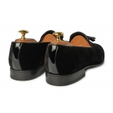 Viola Milano - Milanese Velvet Loafers - Black - Handmade in Italy - Luxury Exclusive Collection