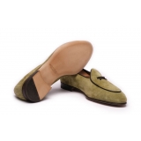 Viola Milano - Unlined Belgian Loafer - Pistache - Handmade in Italy - Luxury Exclusive Collection