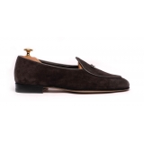 Viola Milano - Unlined Belgian Loafer - Grey - Handmade in Italy - Luxury Exclusive Collection