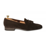 Viola Milano - Milanese Suede Loafer - Brown - Handmade in Italy - Luxury Exclusive Collection