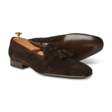 Viola Milano - Milanese Suede Loafer - Brown - Handmade in Italy - Luxury Exclusive Collection