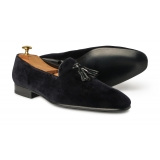 Viola Milano - Milanese Velvet Loafers - Midnight Navy - Handmade in Italy - Luxury Exclusive Collection