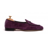 Viola Milano - Unlined Belgian Loafer - Purple - Handmade in Italy - Luxury Exclusive Collection