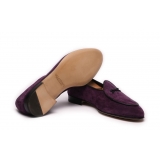 Viola Milano - Unlined Belgian Loafer - Purple - Handmade in Italy - Luxury Exclusive Collection