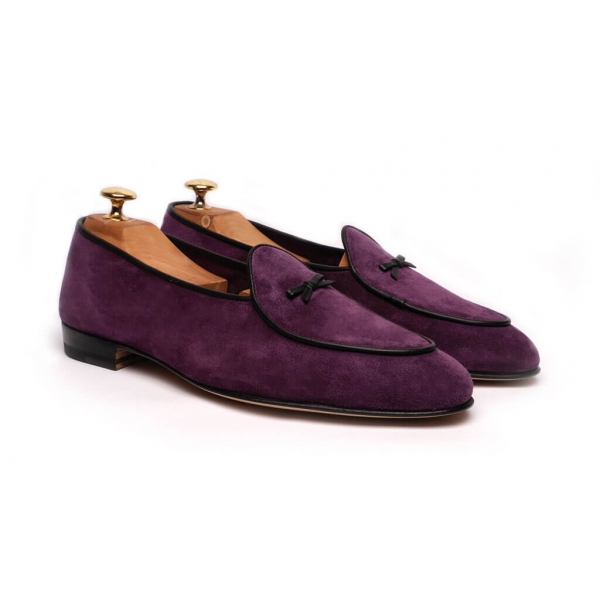 Viola Milano - Unlined Belgian Loafer - Purple - Handmade in Italy - Luxury Exclusive Collection