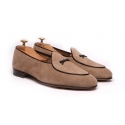 Viola Milano - Unlined Belgian Loafer - Beige - Handmade in Italy - Luxury Exclusive Collection