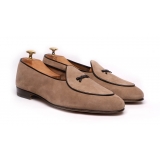 Viola Milano - Unlined Belgian Loafer - Beige - Handmade in Italy - Luxury Exclusive Collection