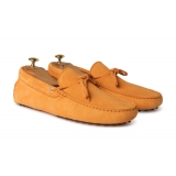 Viola Milano - Gommino Suede Loafer - Orange - Handmade in Italy - Luxury Exclusive Collection