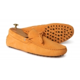 Viola Milano - Gommino Suede Loafer - Orange - Handmade in Italy - Luxury Exclusive Collection