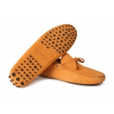 Viola Milano - Gommino Suede Loafer - Orange - Handmade in Italy - Luxury Exclusive Collection