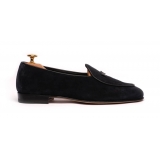 Viola Milano - Mocassino Belga Sfoderato - Nero - Handmade in Italy - Luxury Exclusive Collection