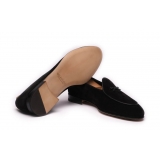 Viola Milano - Mocassino Belga Sfoderato - Nero - Handmade in Italy - Luxury Exclusive Collection