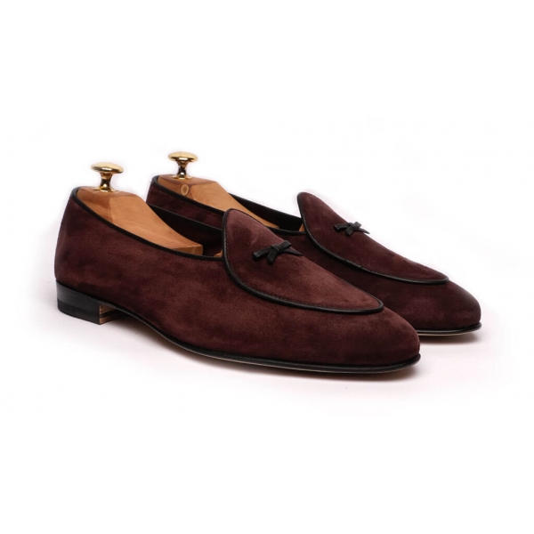 Viola Milano - Unlined Belgian Loafer - Bordeaux - Handmade in Italy - Luxury Exclusive Collection