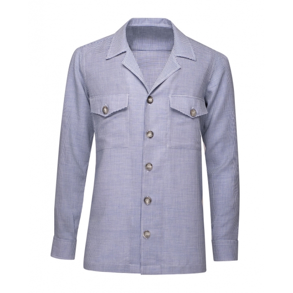 Viola Milano - Cashmere and Silk Overshirt - Sea Mix - Handmade in Italy - Luxury Exclusive Collection