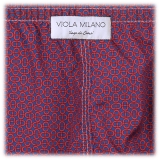 Viola Milano - Costume da Bagno con Stampa Maillon - Navy e Vino - Handmade in Italy - Luxury Exclusive Collection