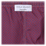 Viola Milano - Maillon Printed Swimtrunks - Navy and Wine - Handmade in Italy - Luxury Exclusive Collection