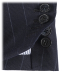 Viola Milano - Sartorial Double Breasted Suit - Navy Chalk Stripe - Handmade in Italy - Luxury Exclusive Collection