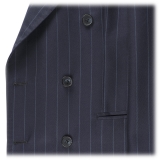 Viola Milano - Sartorial Double Breasted Suit - Navy Chalk Stripe - Handmade in Italy - Luxury Exclusive Collection