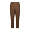 Viola Milano - Pantaloni Classici in Lino Grezzo - Caffè - Handmade in Italy - Luxury Exclusive Collection