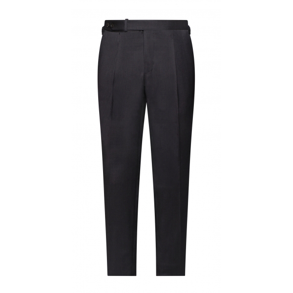 Trousers With Side Adjusters - Light Blue Plain Cuffed (Stretchable) | Zeve  Shoes