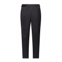 Viola Milano - Sartorial Wool Pants with Side Adjusters - Dark Grey - Handmade in Italy - Luxury Exclusive Collection