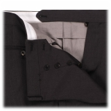 Viola Milano - Sartorial Wool Pants with Side Adjusters - Dark Grey - Handmade in Italy - Luxury Exclusive Collection