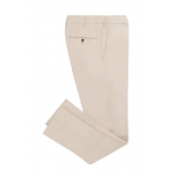 Viola Milano - Classic 4-seasonal Cotton Trousers - Beige - Handmade in Italy - Luxury Exclusive Collection