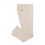 Viola Milano - Pantaloni Classici in Cotone 4 Stagioni - Beige - Handmade in Italy - Luxury Exclusive Collection