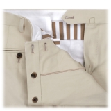 Viola Milano - Classic 4-seasonal Cotton Trousers - Beige - Handmade in Italy - Luxury Exclusive Collection