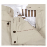 Viola Milano - Pantaloni Classici in Cotone 4 Stagioni - Beige - Handmade in Italy - Luxury Exclusive Collection