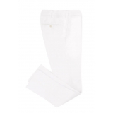 Viola Milano - Pantaloni Classici in Cotone 4 Stagioni - Bianco - Handmade in Italy - Luxury Exclusive Collection