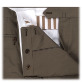 Viola Milano - Classic 4-seasonal Cotton Trousers - Army Green - Handmade in Italy - Luxury Exclusive Collection