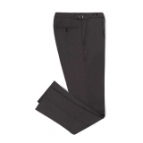 Viola Milano - Sartorial Wool Pants with Side Adjusters - Mid Grey - Handmade in Italy - Luxury Exclusive Collection