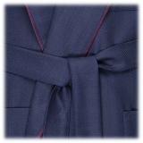 Viola Milano - VBC Wool and Silk Dressing Gown - Herringbone - Handmade in Italy - Luxury Exclusive Collection