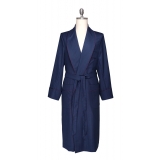 Viola Milano - VBC Wool and Silk Dressing Gown - Herringbone - Handmade in Italy - Luxury Exclusive Collection