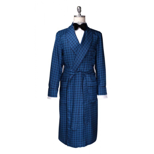 Viola Milano - Handprinted Silk Dressing Gown - Diamond Medallion - Handmade in Italy - Luxury Exclusive Collection