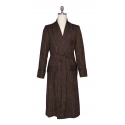 Viola Milano - VBC Wool, Silk and Linen Dressing Gown - Contrast Pattern - Handmade in Italy - Luxury Exclusive Collection