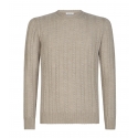 Viola Milano - Cable Knit Lambswool Sweater - Beige - Handmade in Italy - Luxury Exclusive Collection