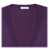 Viola Milano - Cardigan Senza Maniche in Cashmere e Seta - Viola - Handmade in Italy - Luxury Exclusive Collection