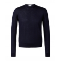 Viola Milano - Maglia Merino Girocollo - Navy - Handmade in Italy - Luxury Exclusive Collection