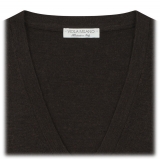 Viola Milano - Cashmere V-Neck Sweater - Brown - Handmade in Italy - Luxury Exclusive Collection