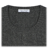 Viola Milano - Cable Knit Loro Piana Cashmere Sweater - Dark Grey - Handmade in Italy - Luxury Exclusive Collection