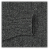 Viola Milano - Cable Knit Loro Piana Cashmere Sweater - Dark Grey - Handmade in Italy - Luxury Exclusive Collection