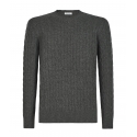Viola Milano - Cable Knit Loro Piana Cashmere Sweater - Dark Grey - Handmade in Italy - Luxury Exclusive Collection
