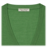 Viola Milano - Cashmere V-Neck Sweater - Apple - Handmade in Italy - Luxury Exclusive Collection