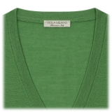 Viola Milano - Maglione con Scollo a V in Cashmere - Mela - Handmade in Italy - Luxury Exclusive Collection