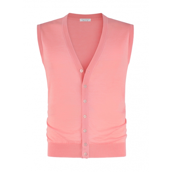 Viola Milano - Sleeveless Cashmere and Silk Cardigan - Pink - Handmade in Italy - Luxury Exclusive Collection