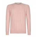 Viola Milano - Cable Knit Lambswool Sweater - Pink - Handmade in Italy - Luxury Exclusive Collection