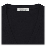Viola Milano - Cashmere V-Neck Sweater - Navy - Handmade in Italy - Luxury Exclusive Collection